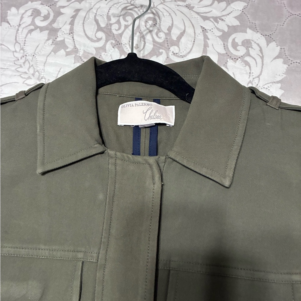 Olivia Palermo Chelsea Olive Green Utility Jacket